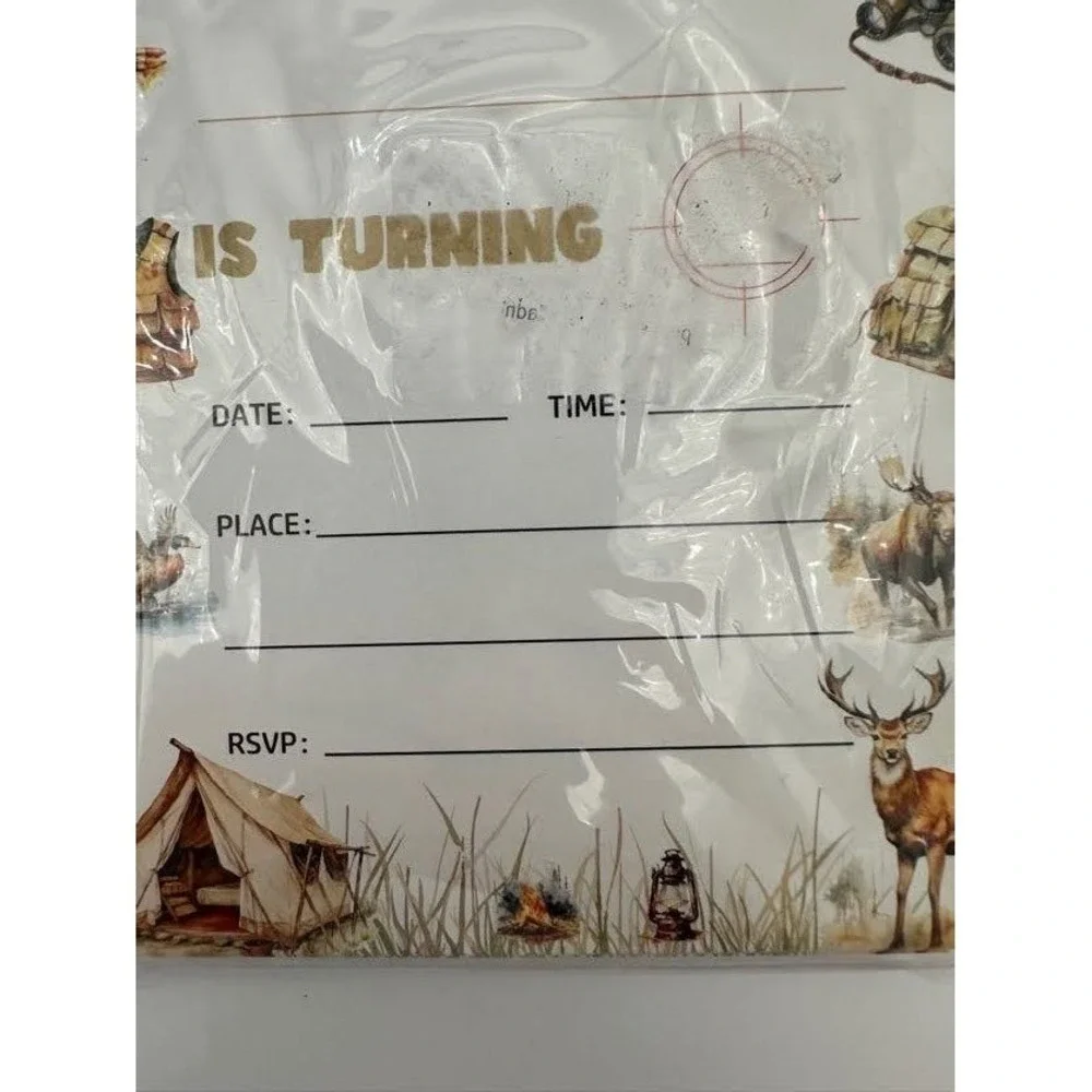 Youre Invited Hunting Theme Birthday Party Invitations with Envelopes Set